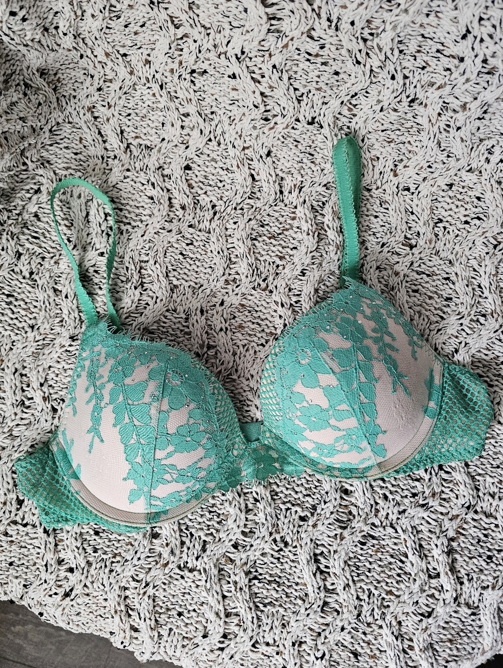 Teal Dream Angels Push Up Bra
